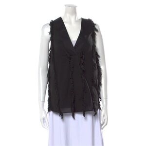 Derek Lam 10 Crosby cotton fringe top